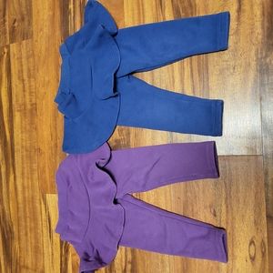 Fleece lined leggings with sewn on skirt